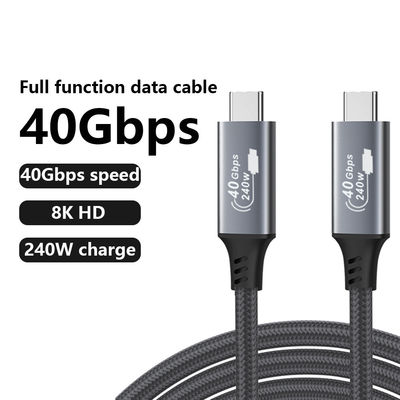 1m USB4 Type C Cable 40Gbps Speed 8K 60Hz Video Output 240W